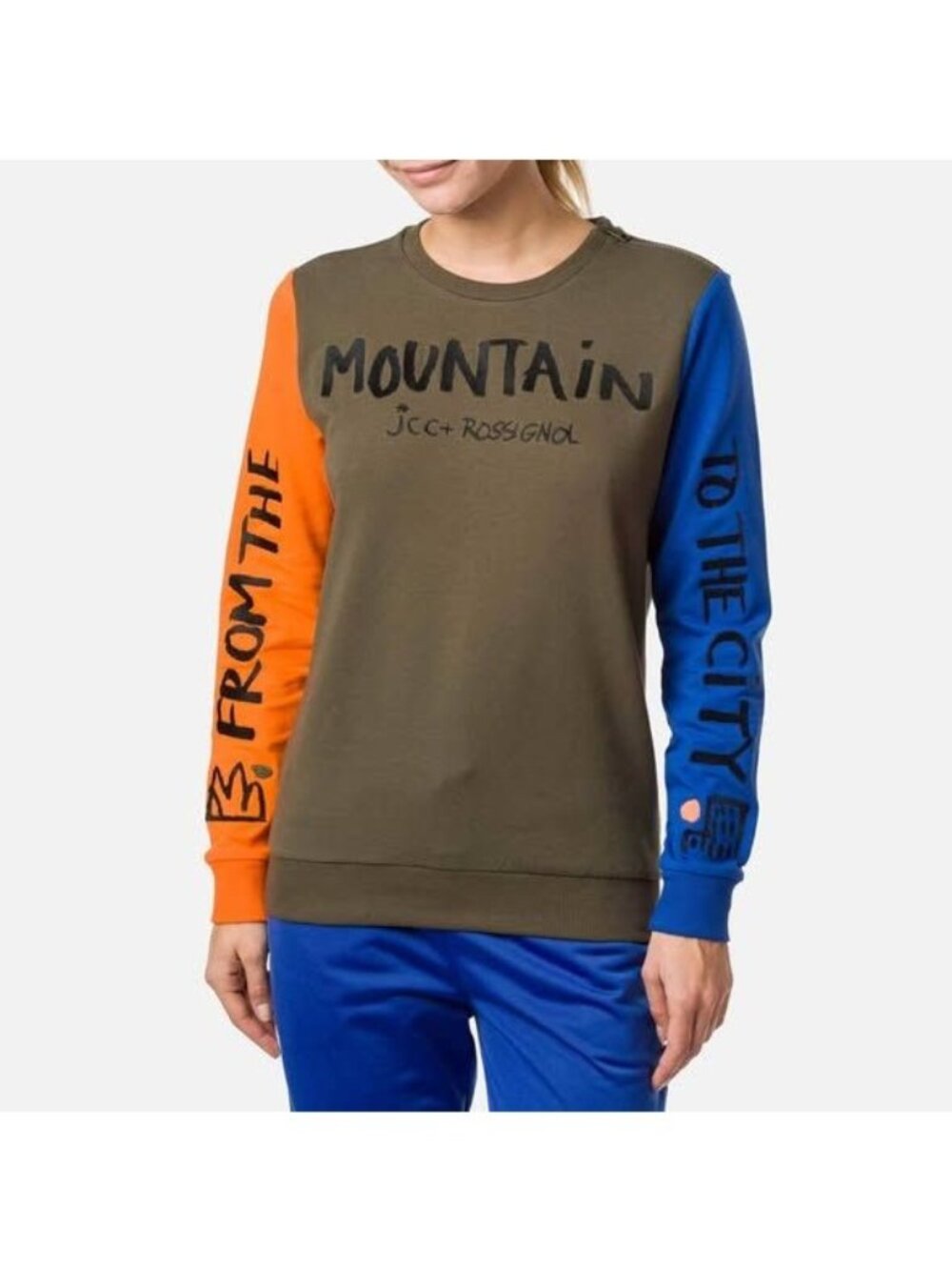 Rossignol X  Jcc Jc De Castelbajac Size L Olive Orange Blue Mountain Sweatshirt